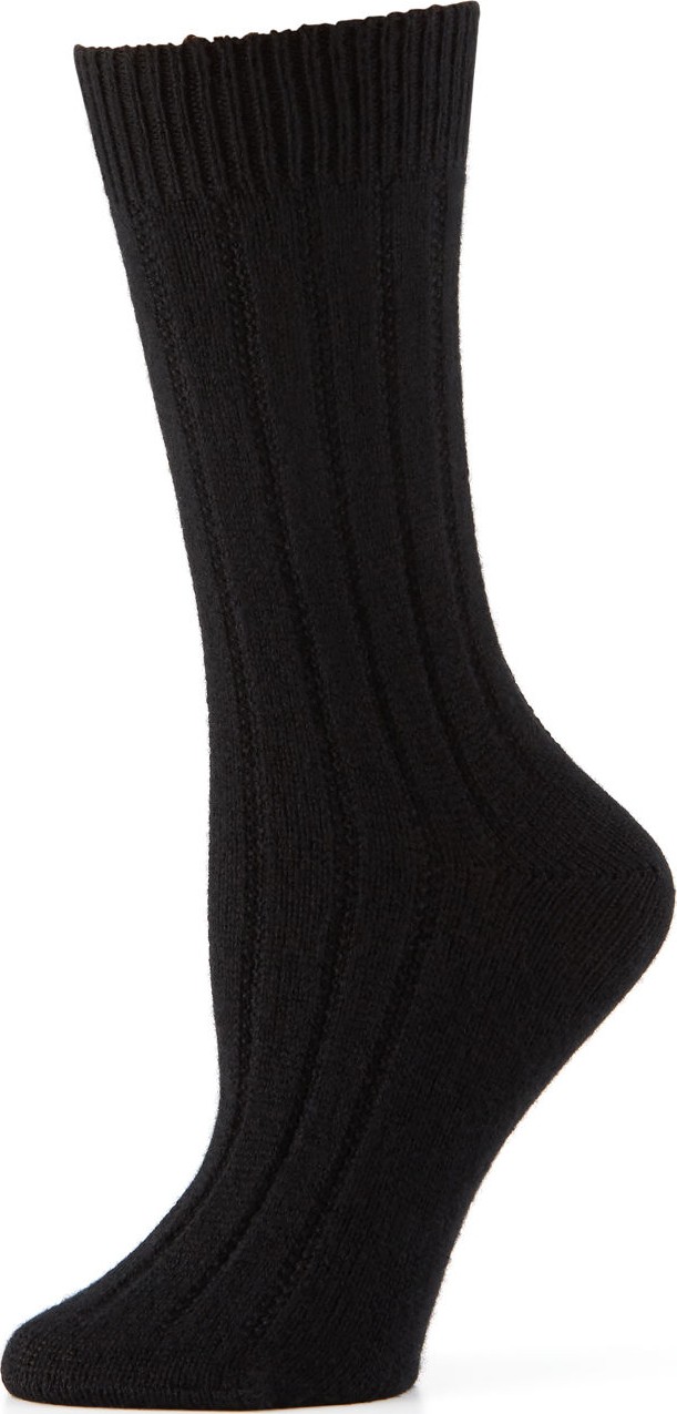 Neiman Marcus Cashmere Ribbed Socks