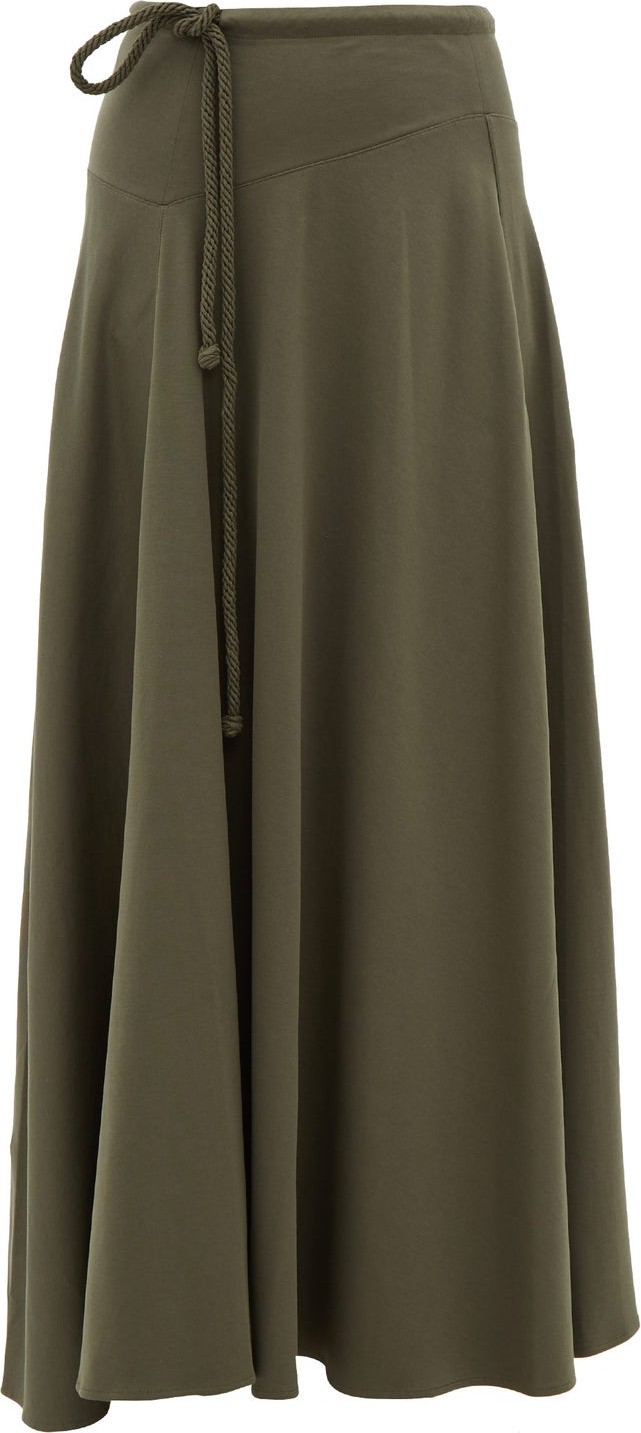 Lemaire Drawstring-waist cotton-blend maxi skirt
