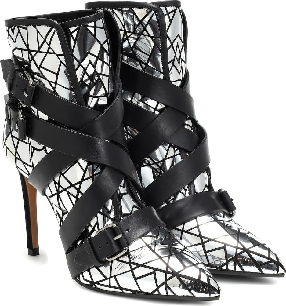 Balmain Metallic leather ankle boots