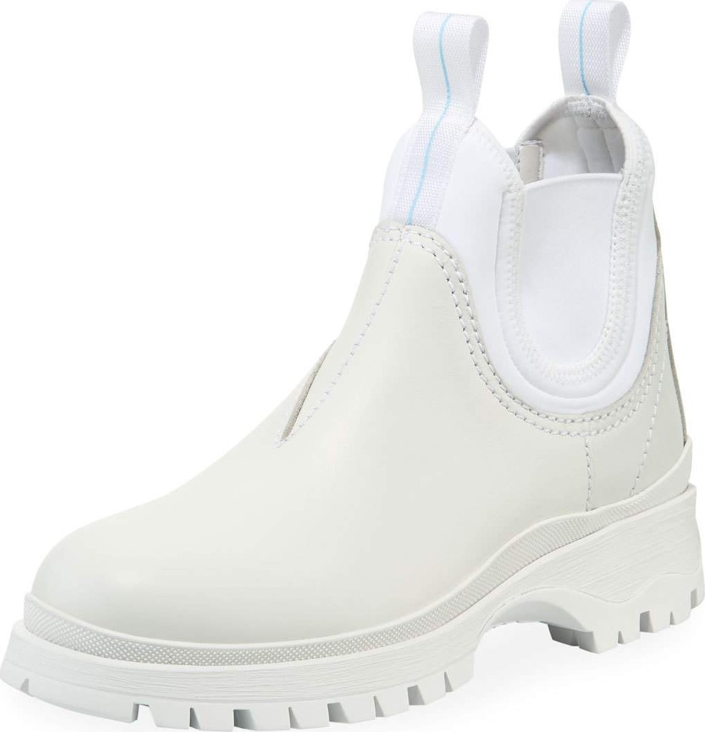 Prada Leather/Fabric Slip-On Booties