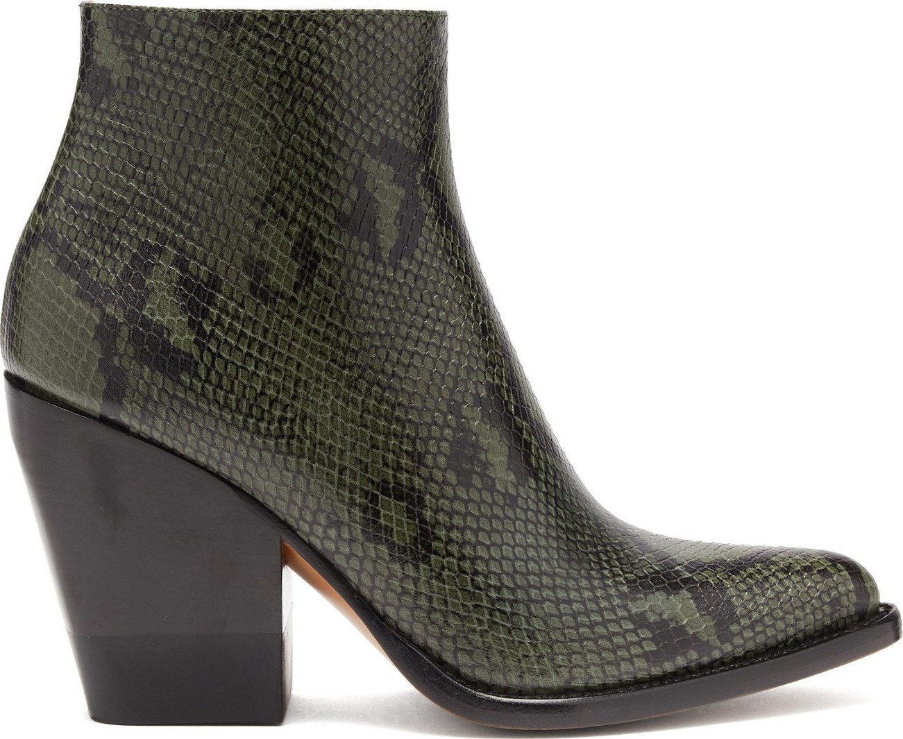 Chloe Rylee python-effect leather boots