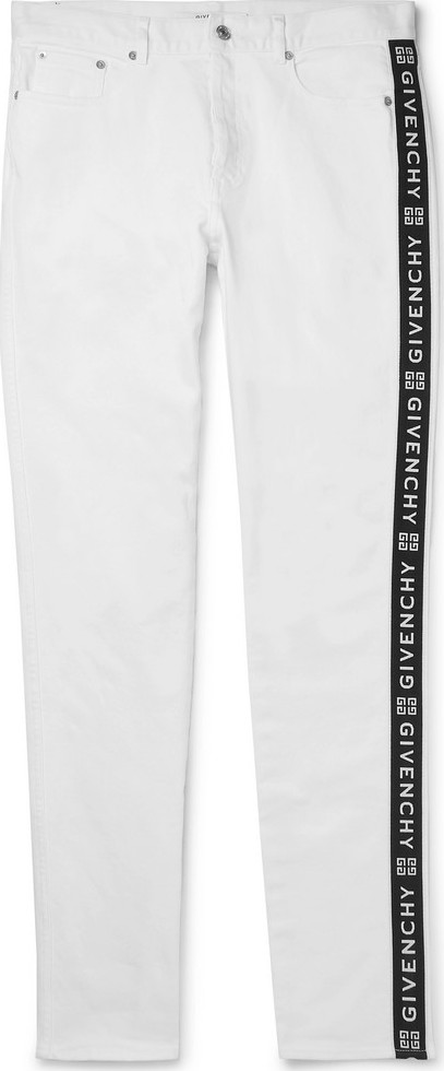 Givenchy Slim-Fit Logo-Jacquard Stretch-Denim Jeans