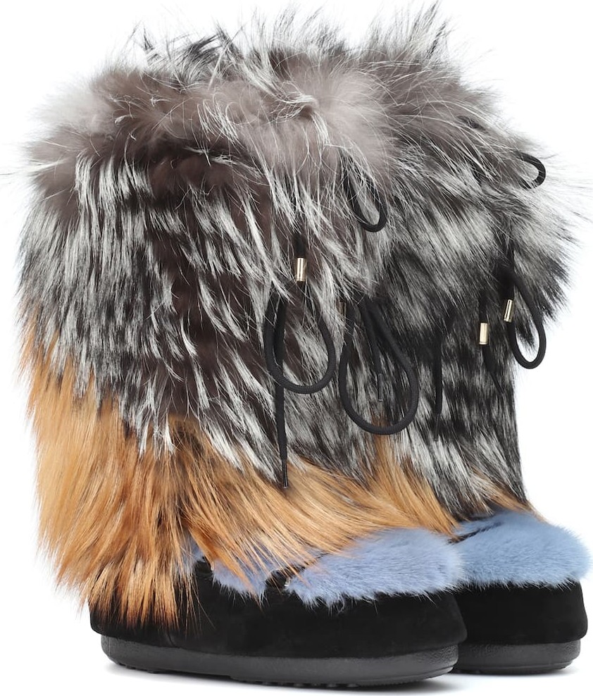 Yves Salomon x Moon Boot® mink fur boots
