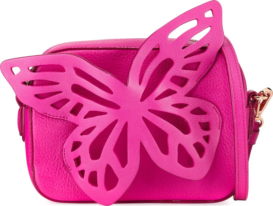 Sophia Webster Flossy Leather Butterfly Crossbody Camera Bag