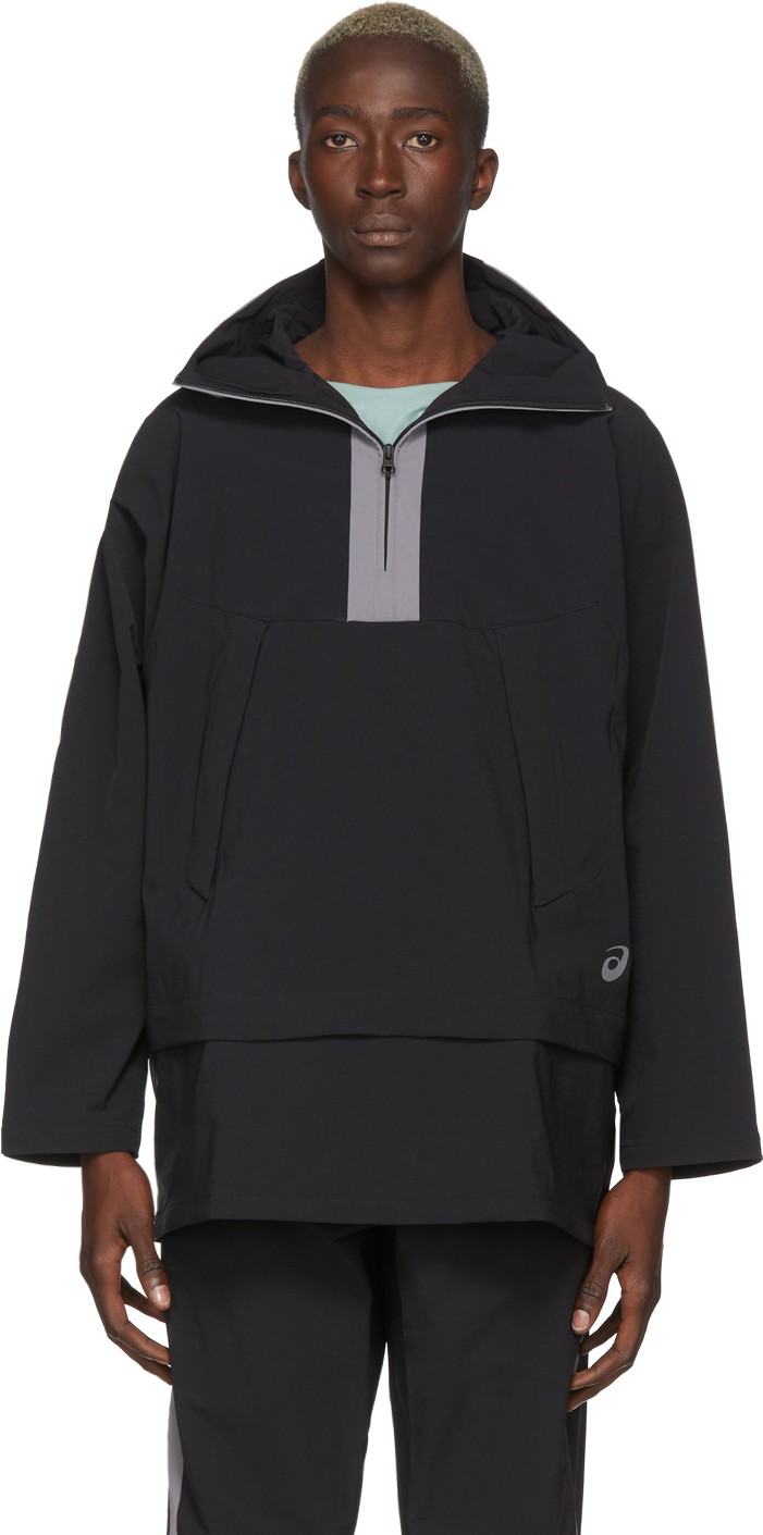 Kiko Kostadinov Black & Grey Asics Edition Poncho Hoodie