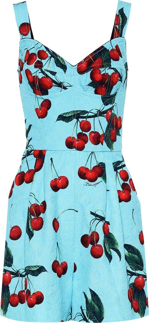 Dolce & Gabbana Exclusive to Mytheresa – cherry printed cotton-blend playsuit