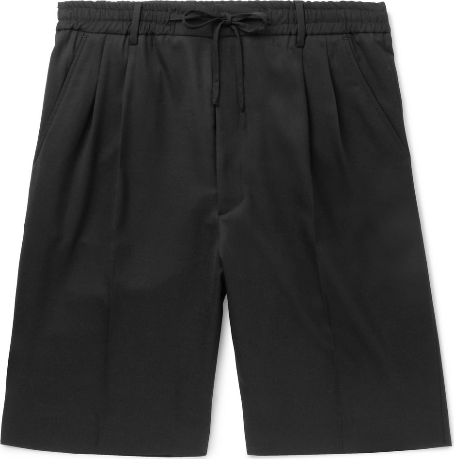 Cmmn Swdn Jayson Pleated Wool-Twill Drawstring Shorts