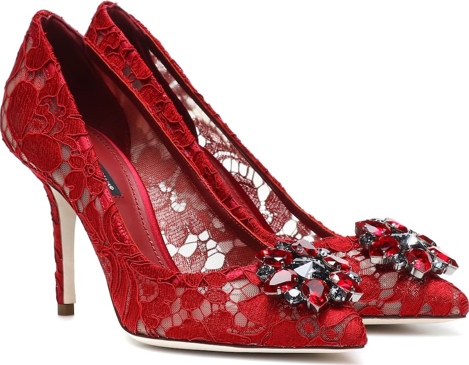 Dolce & Gabbana Belluci embellished lace pumps