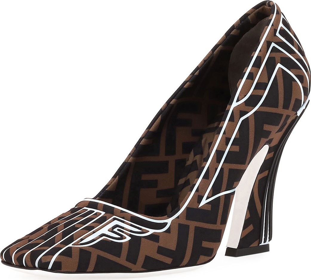 Fendi Freedom Fabric Slide Mules