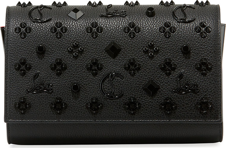 Christian Louboutin Paloma Fold-Over Embellished Clutch Bag
