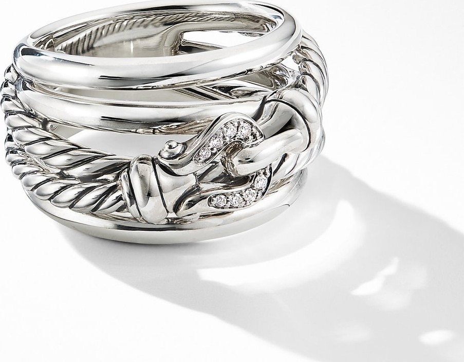 David Yurman Buckle Ring with Diamonds