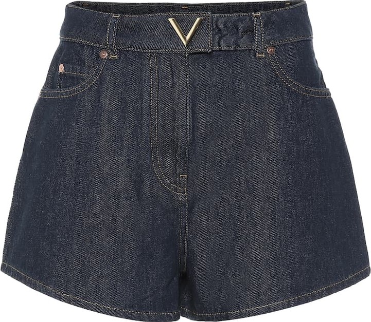 Valentino High-rise denim shorts