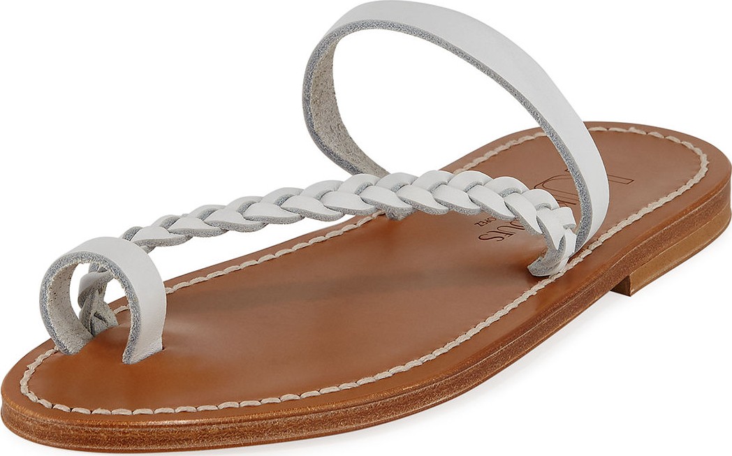 K. Jacques Isaure Braided Leather Flat Sandals