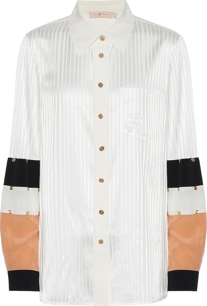 Tory Burch Stretch-silk jacquard blouse