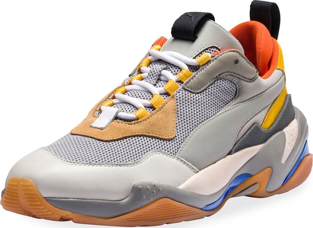 PUMA Men's Thunder Spectra Leather Trainer Sneakers, Gray
