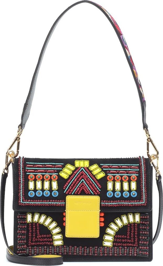 Etro Embellished suede shoulder bag