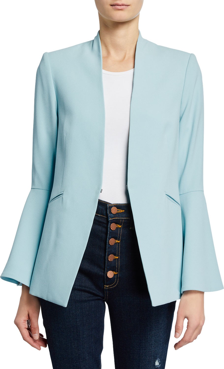 Alice + Olivia Skye Trumpet-Sleeve Boyfriend Blazer