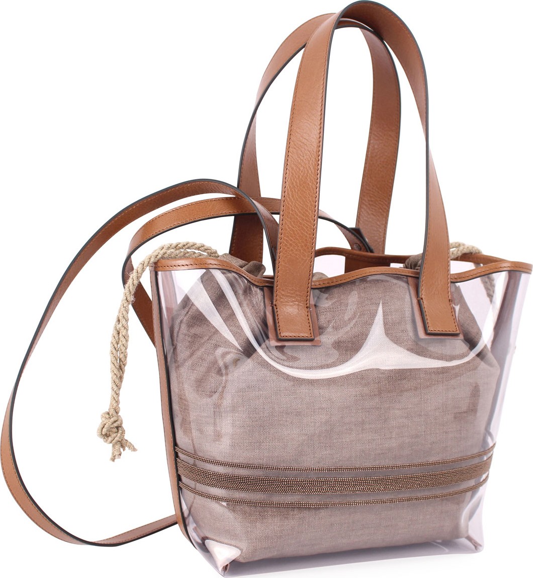 Brunello Cucinelli See-Through Shoulder Tote Bag