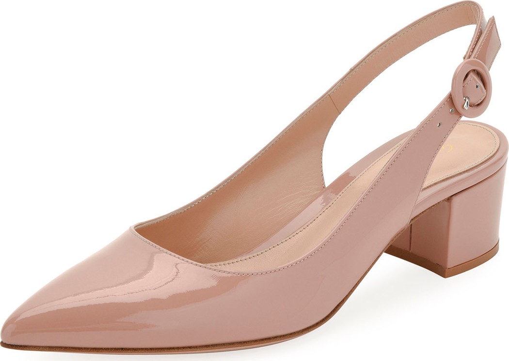 Gianvito Rossi Patent Leather Slingback Pumps