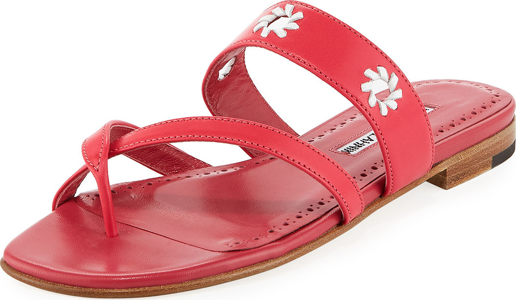 Manolo Blahnik Susahole Flat Slide Sandal