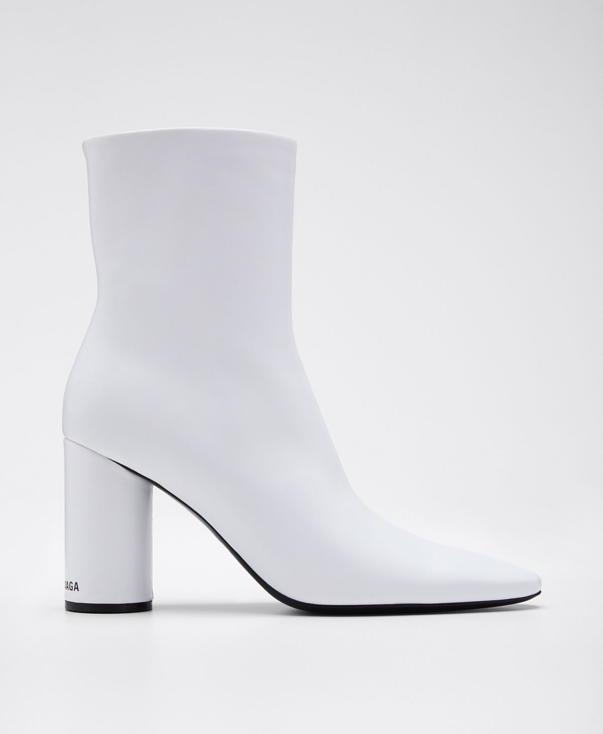 Balenciaga Oval-Heel Calf Leather Zip Booties