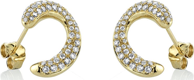 Sydney Evan 14k Front-to-Back Diamond Link Stud Earrings