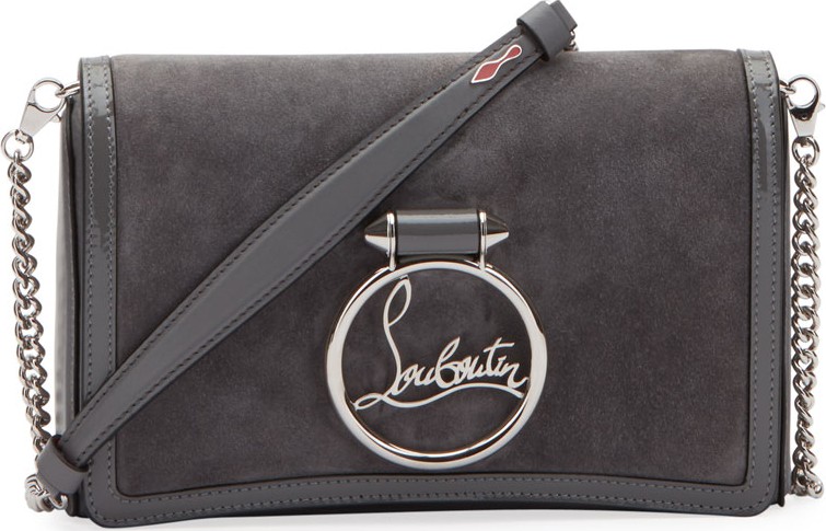 Christian Louboutin Rubylou Empire Suede Clutch Bag