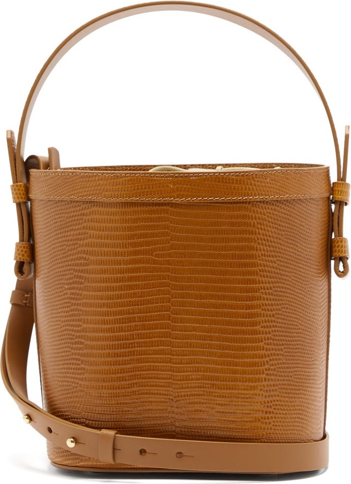 Nico Giani Adenia lizard-embossed leather bucket bag