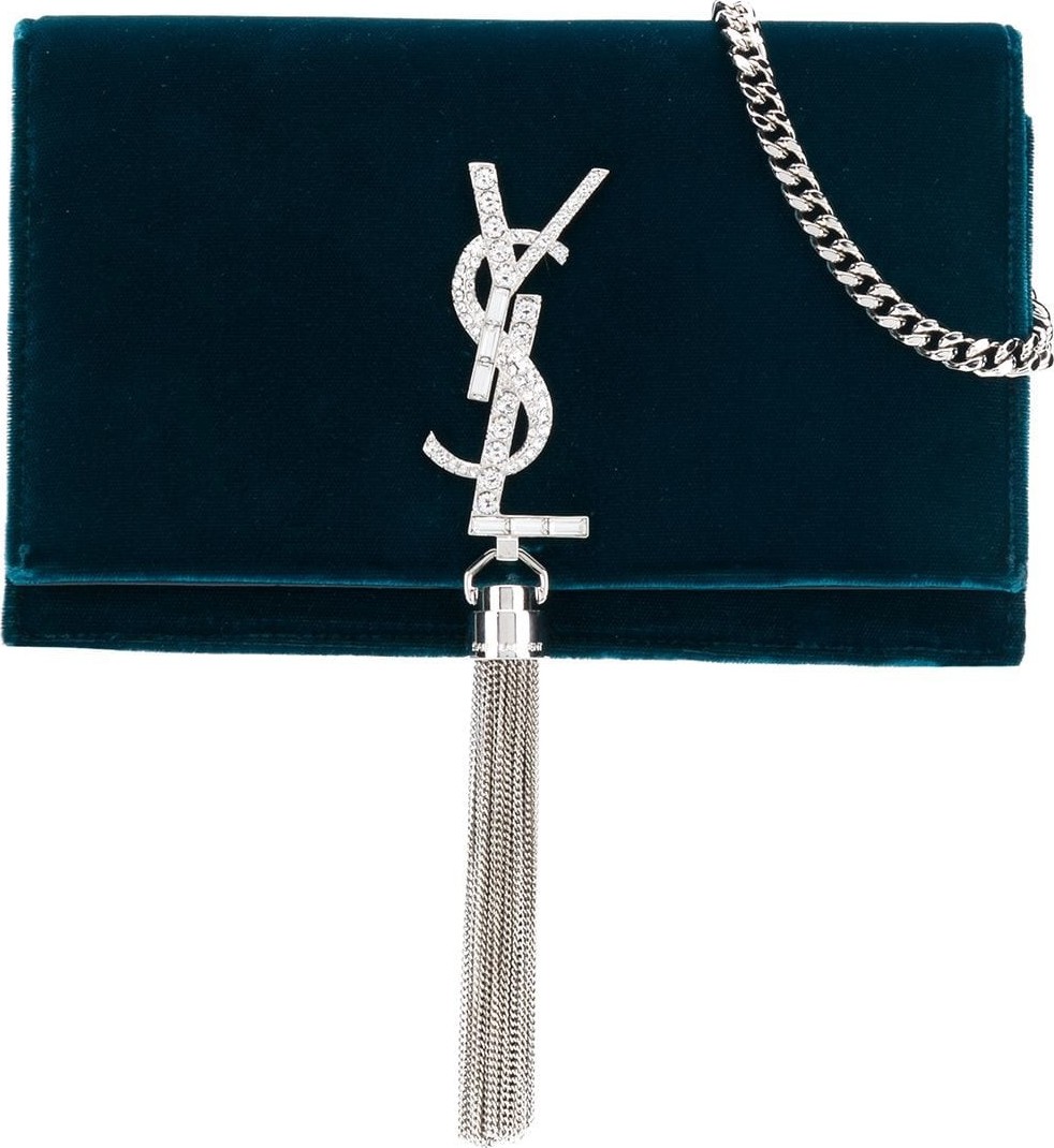Saint Laurent Velvet Kate chain wallet