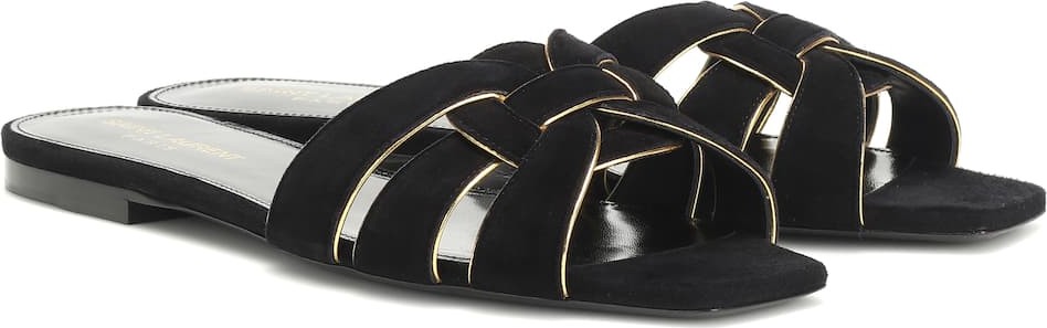 Saint Laurent Tribute Nu Pieds suede sandals