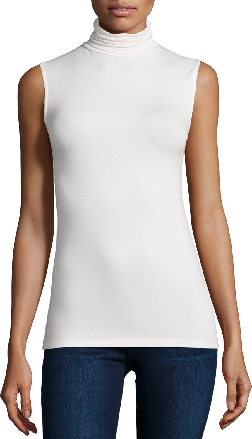 Majestic Soft Touch Sleeveless Stretch Turtleneck