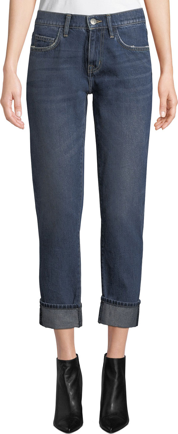 Current/Elliott The Fling Cropped Straight-Leg Boyfriend Jeans