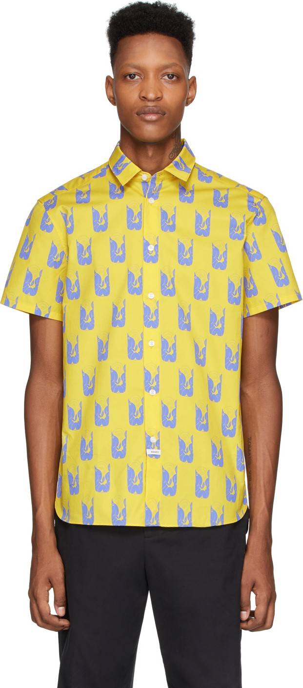 KENZO Yellow & Purple Shrimp Shirt