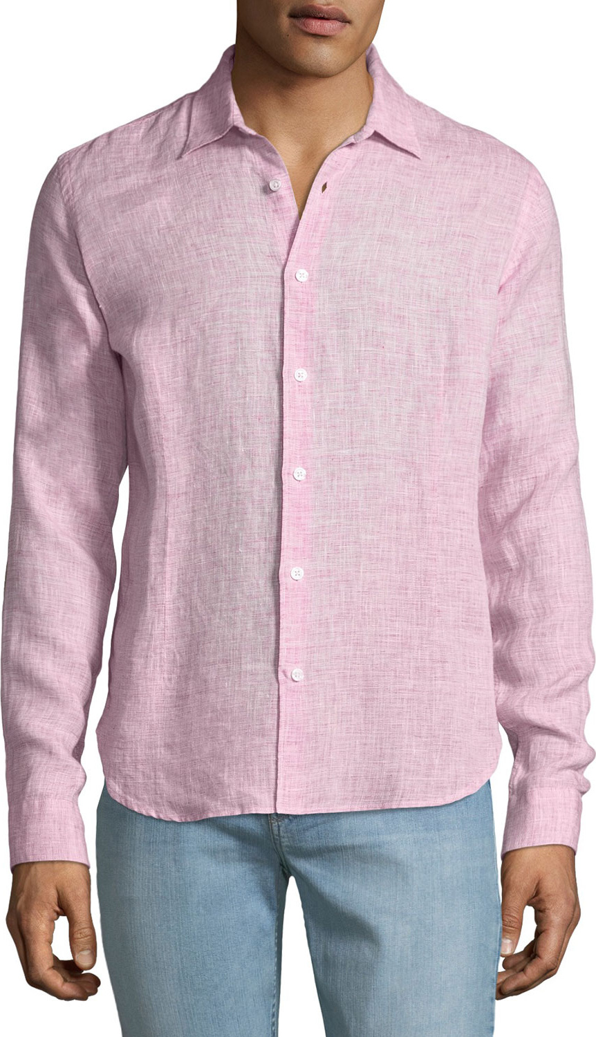 Orlebar Brown Men's Morton Tailored Sport Shirt, Pink