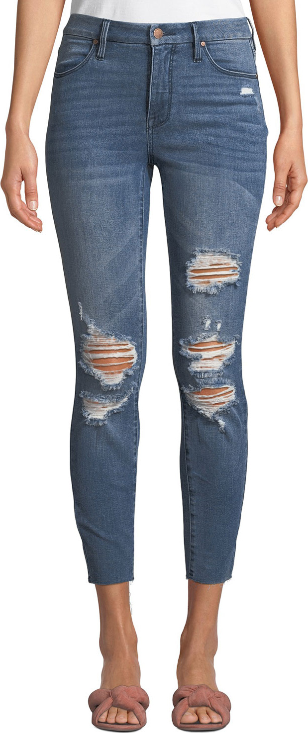 KENDALL + KYLIE The Push Up Distressed Ripped Cropped Skinny Jeans