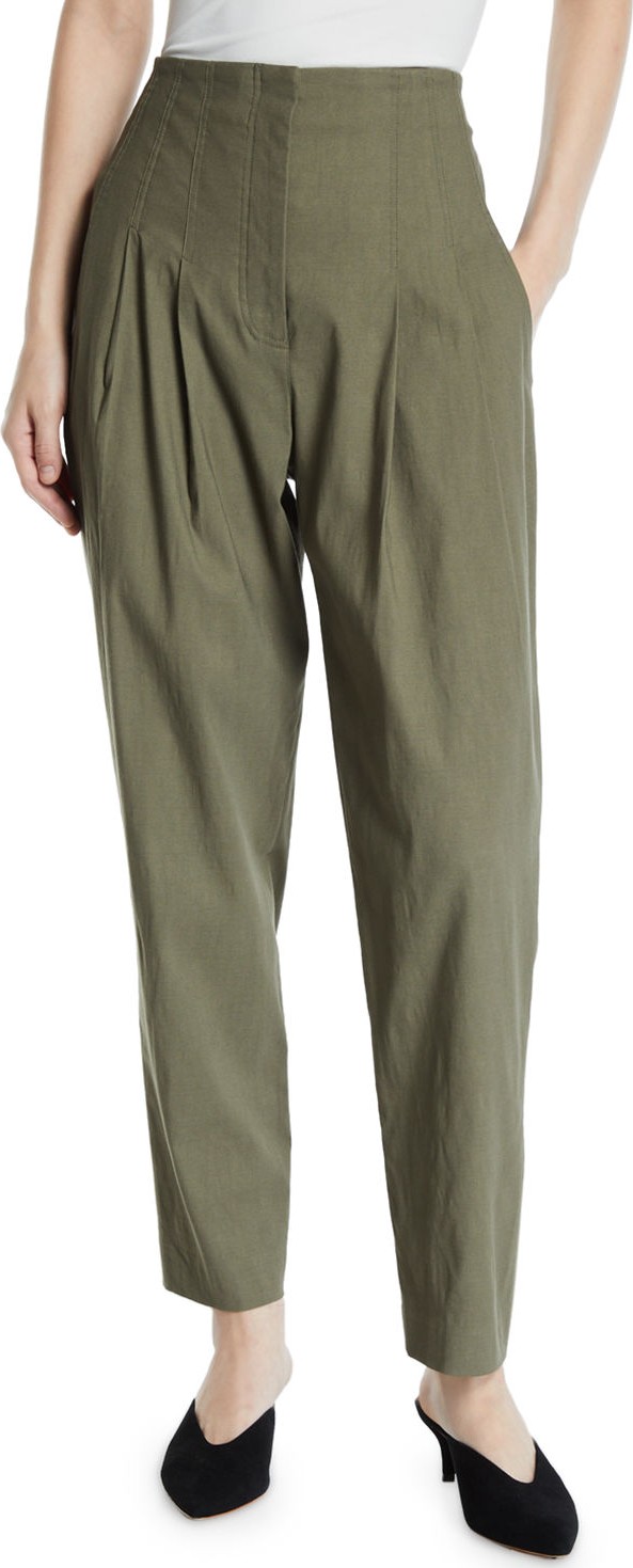 A.L.C. Jackson Pleated High-Rise Linen Pants