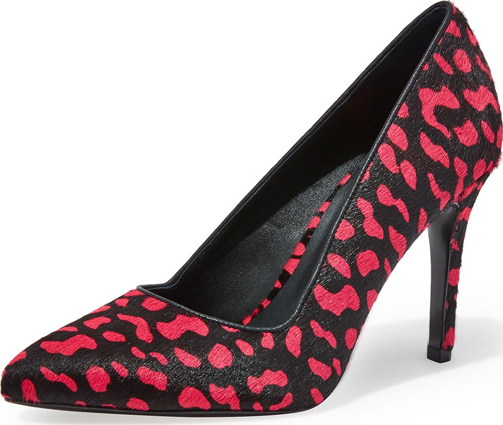 Alice + Olivia Dina Leopard-Print Fur Pumps