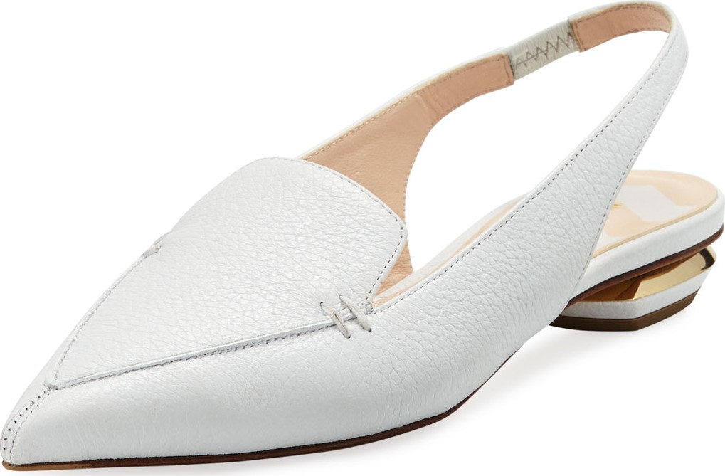Nicholas Kirkwood Beya Leather Slingback Loafer Flats