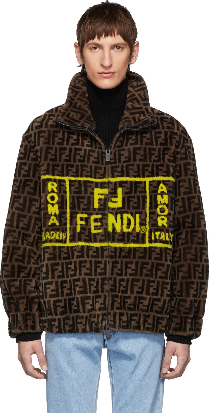 Fendi Brown Shearling 'Forever Fendi' Jacket