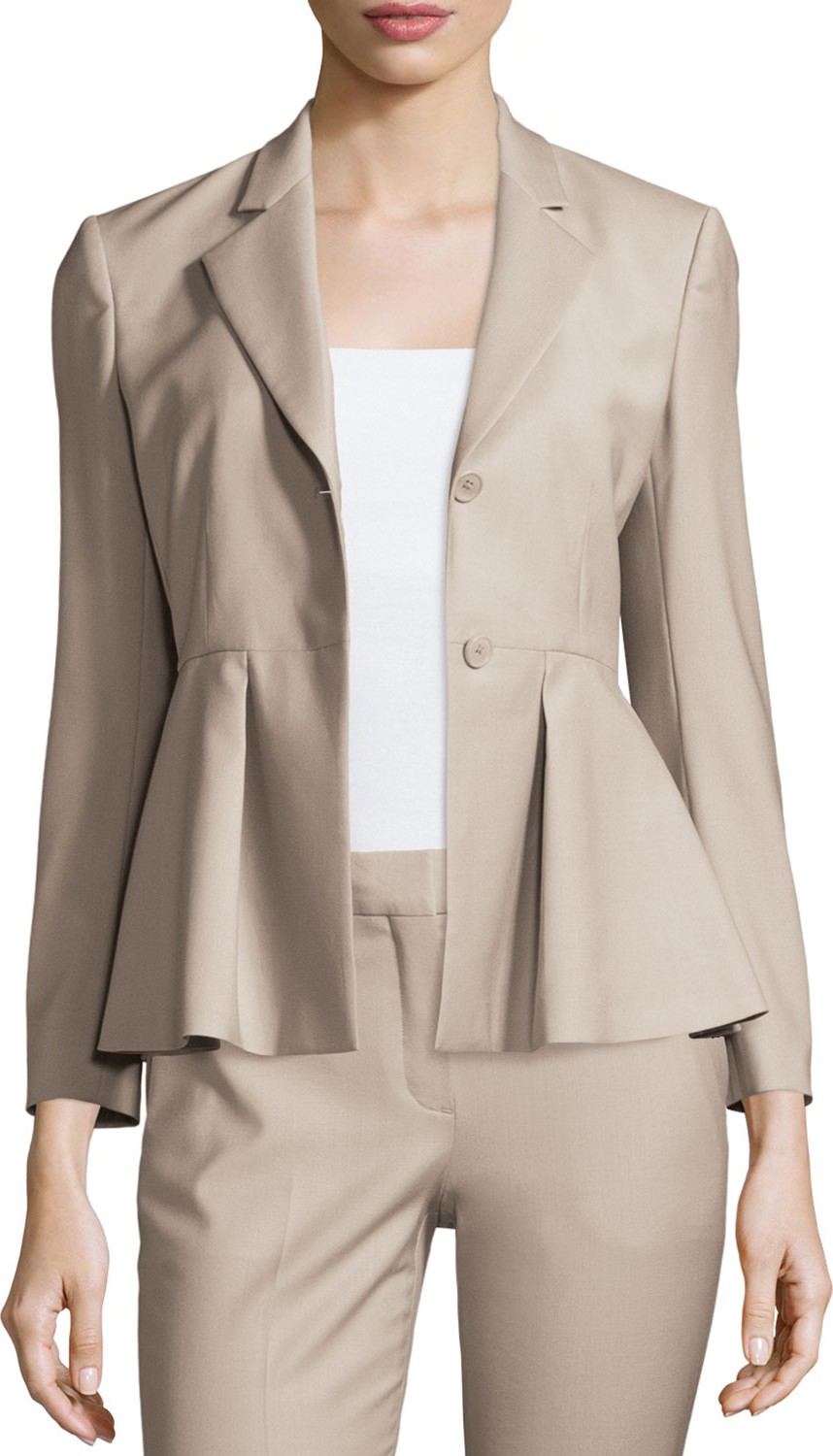 Theory Braneve Wool-Blend Peplum Jacket