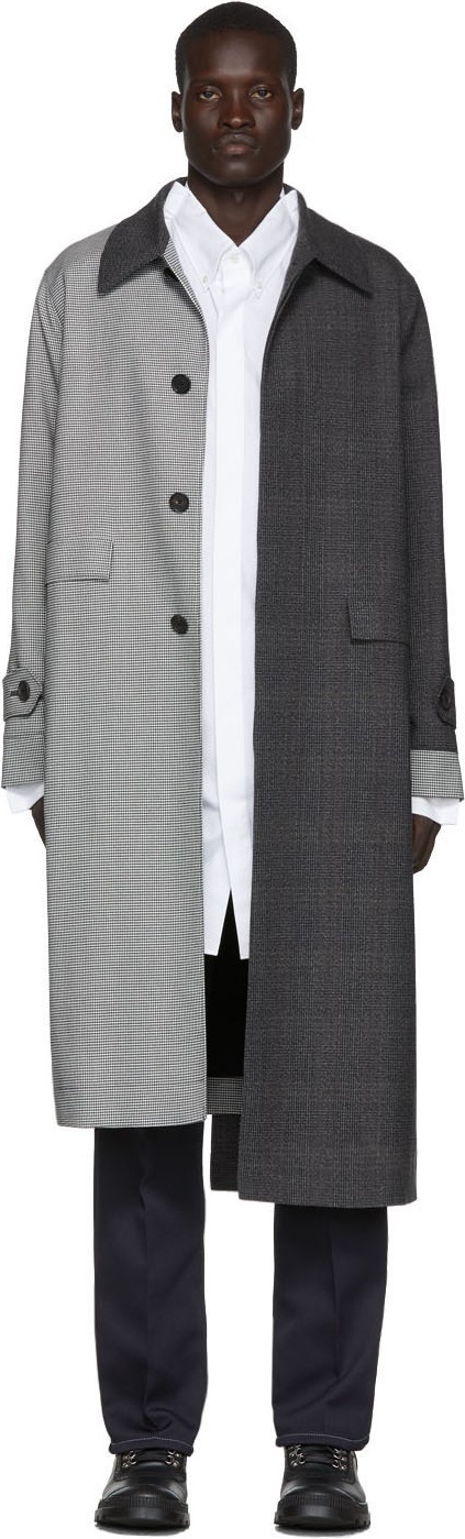 LOEWE Grey Check Asymmetric Coat