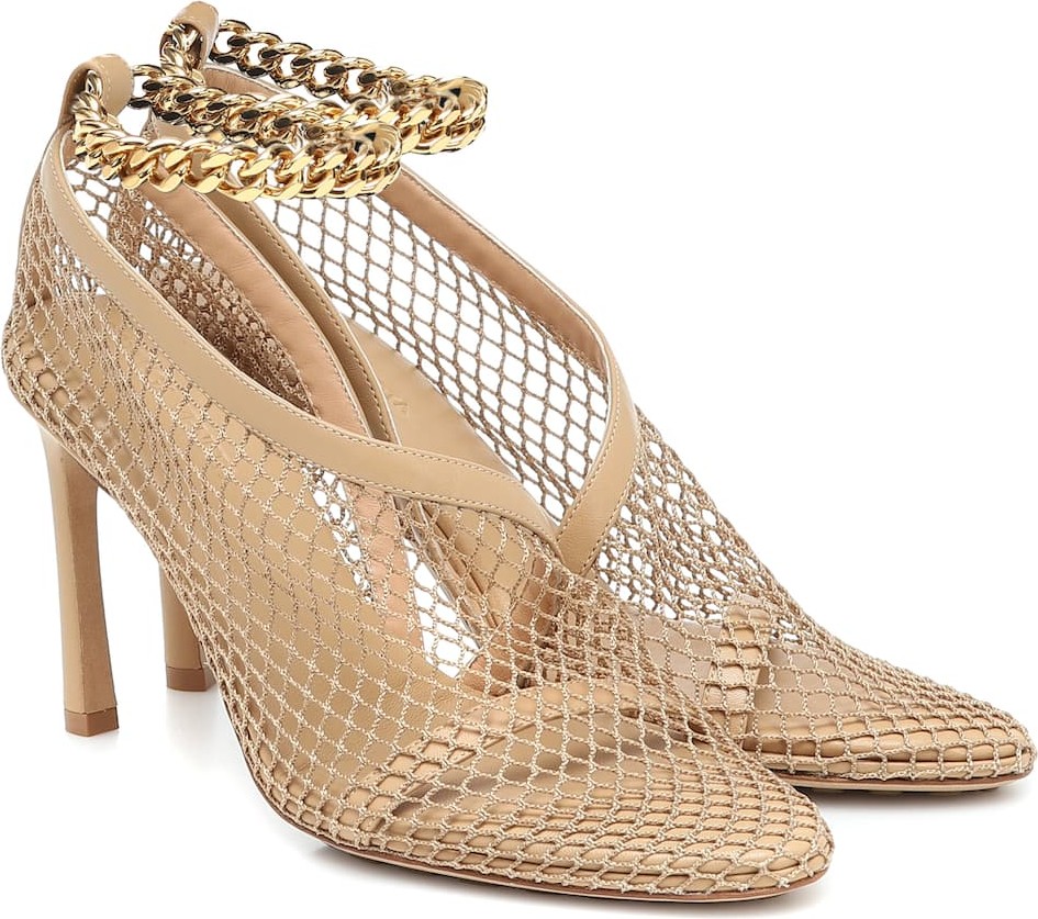 Bottega Veneta Chain-trimmed mesh pumps