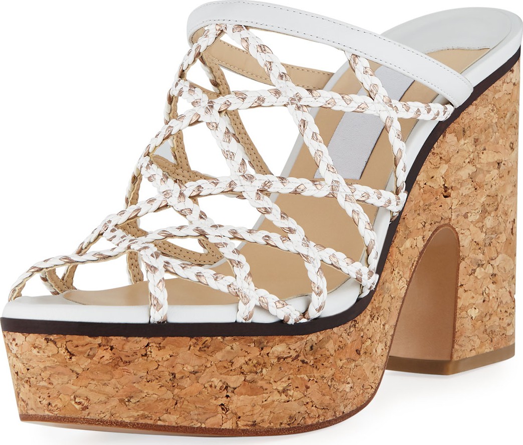 Jimmy Choo Dalina Leather Cork Platform Mules