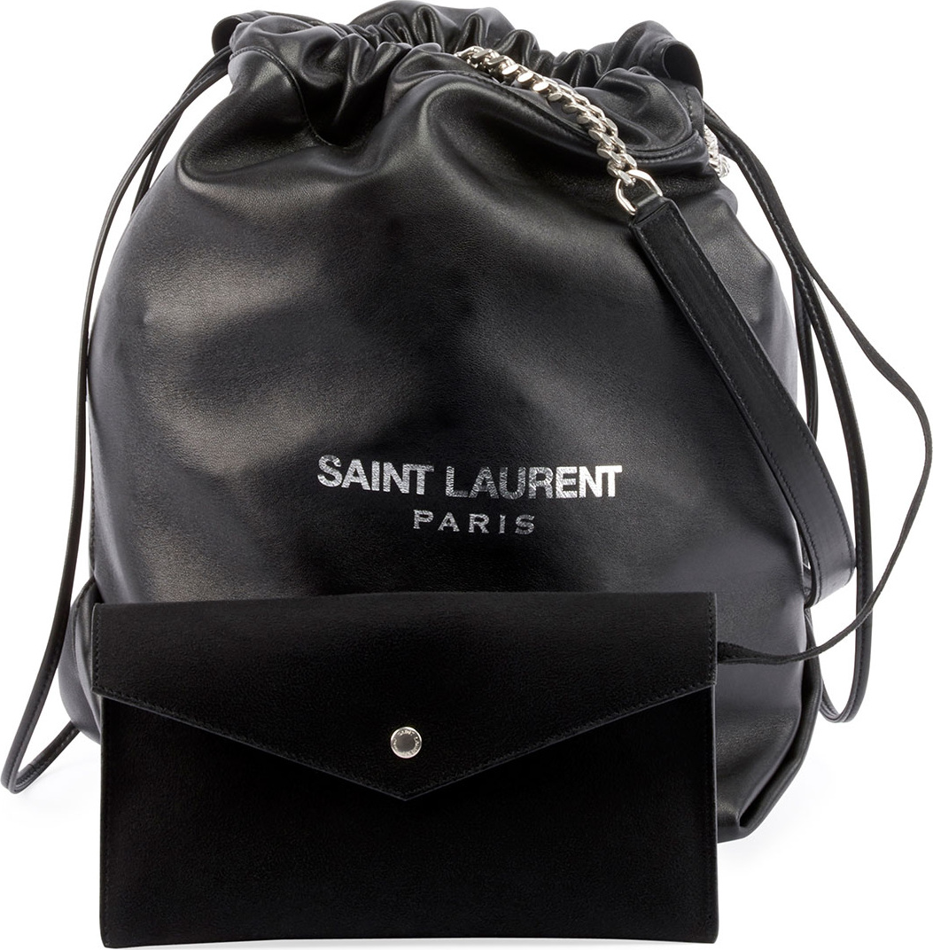 Saint Laurent Teddy Drawstring Bucket Bag