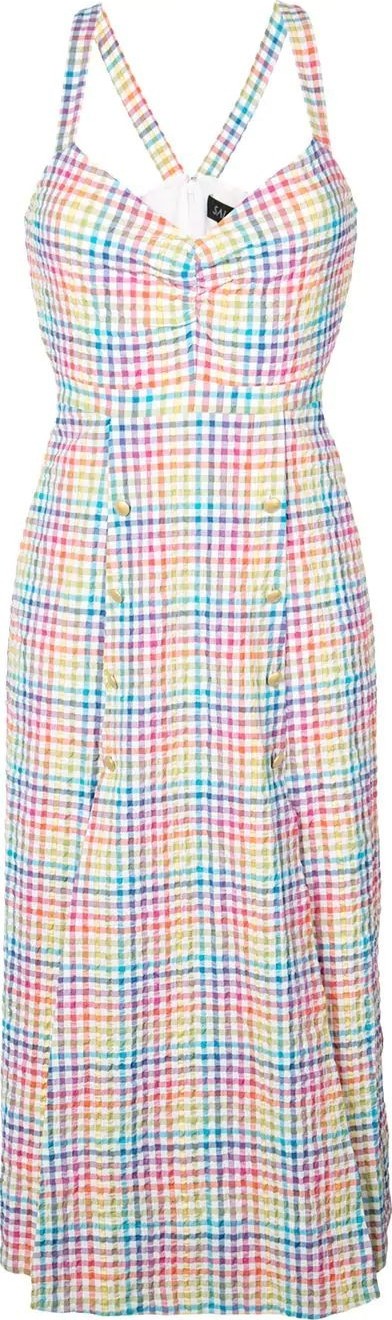 Saloni Anya rainbow gingham dress