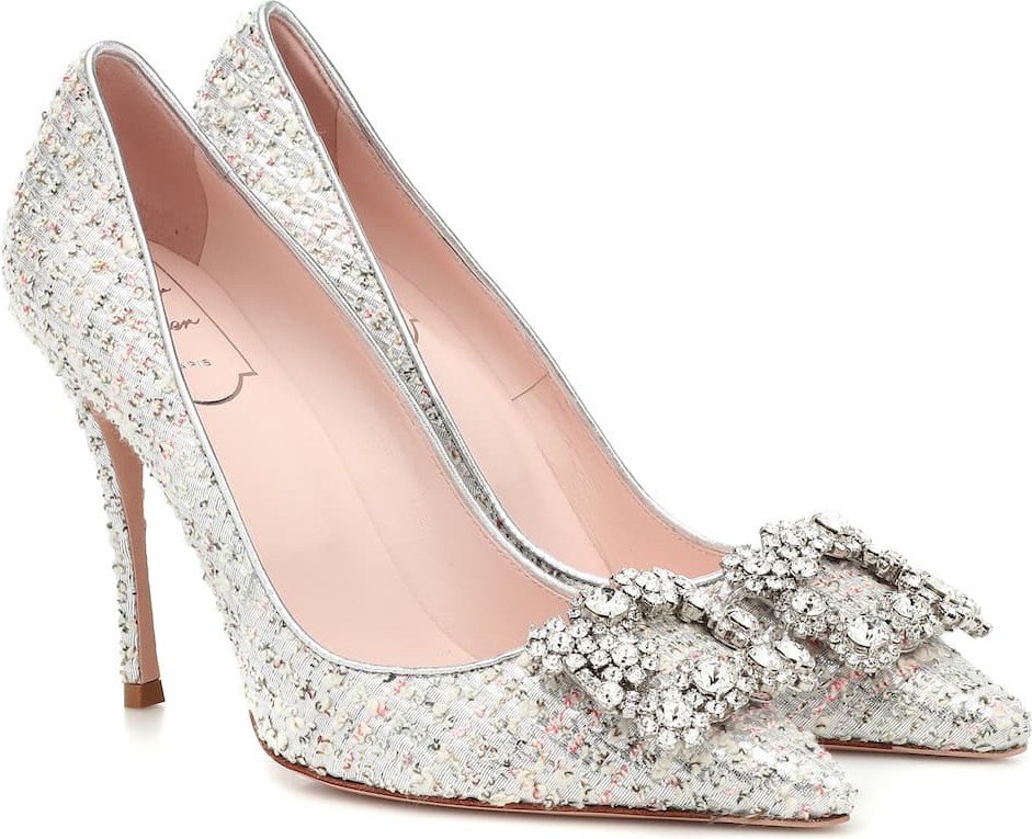 Roger Vivier Flower Strass tweed pumps