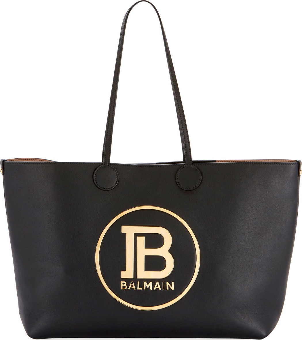Balmain Smooth Medium Shopping Tote Bag