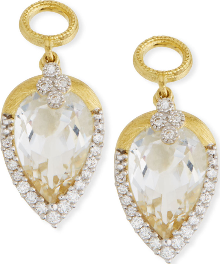 Jude Frances 18k Gold Provence Delicate Topaz Pear Earring Charms