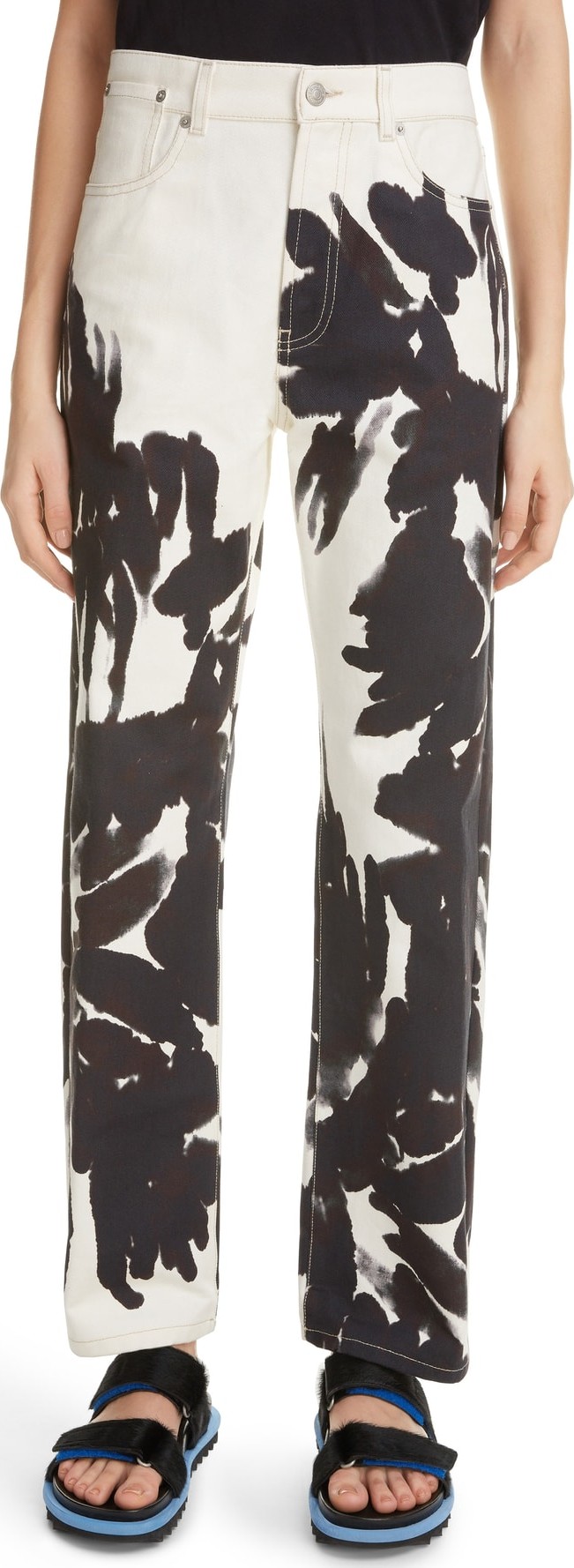 Dries Van Noten Piscos Print Straight Leg Jeans