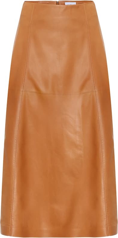 Salvatore Ferragamo High-rise leather skirt